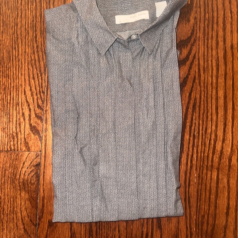Sibel Saral long-sleeve button-down shirt (women’s size S) Gray Patterned Shirt